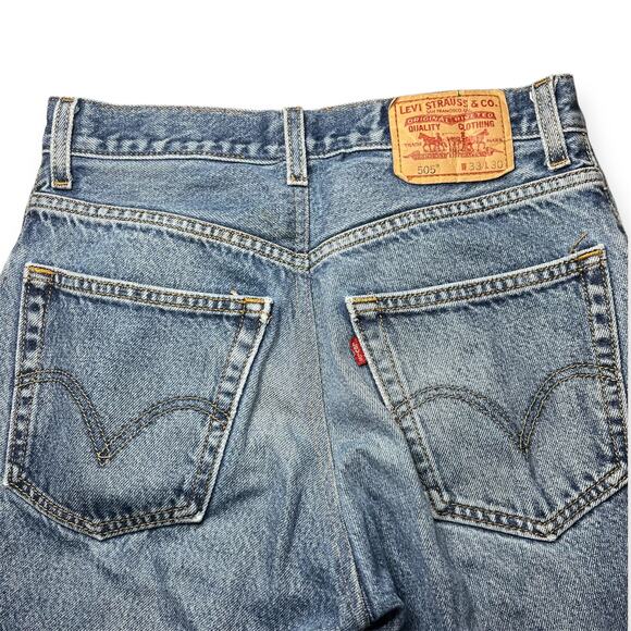 Levi’s 505 Men’s Blue Original Regular Fit Straight Leg Denim Jeans 33x30 - Picture 6 of 7